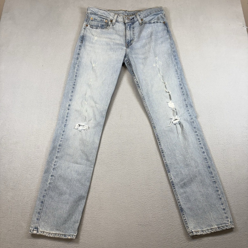 Levi's Jeans Mens Size 32x34 Light Wash Blue 511 Slim Fit Ripped Denim